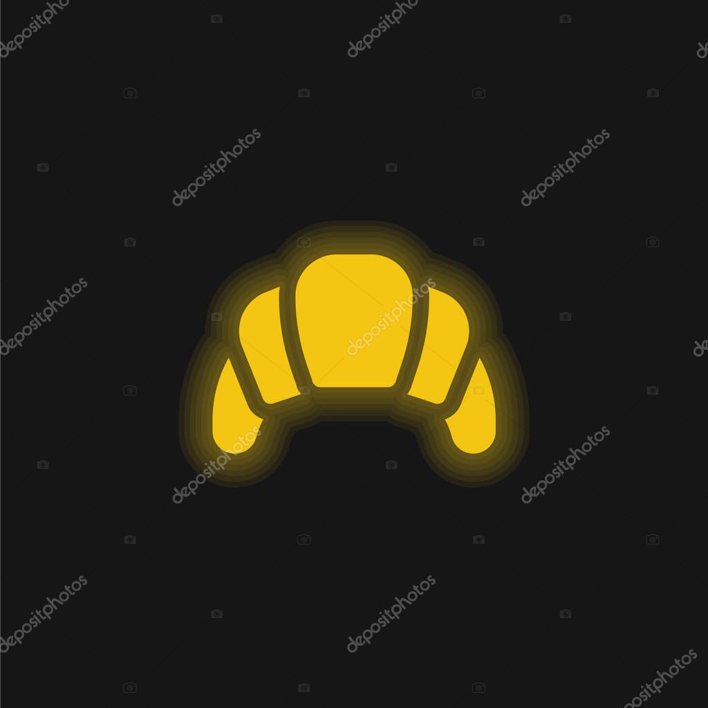 Baked yellow glowing neon icon