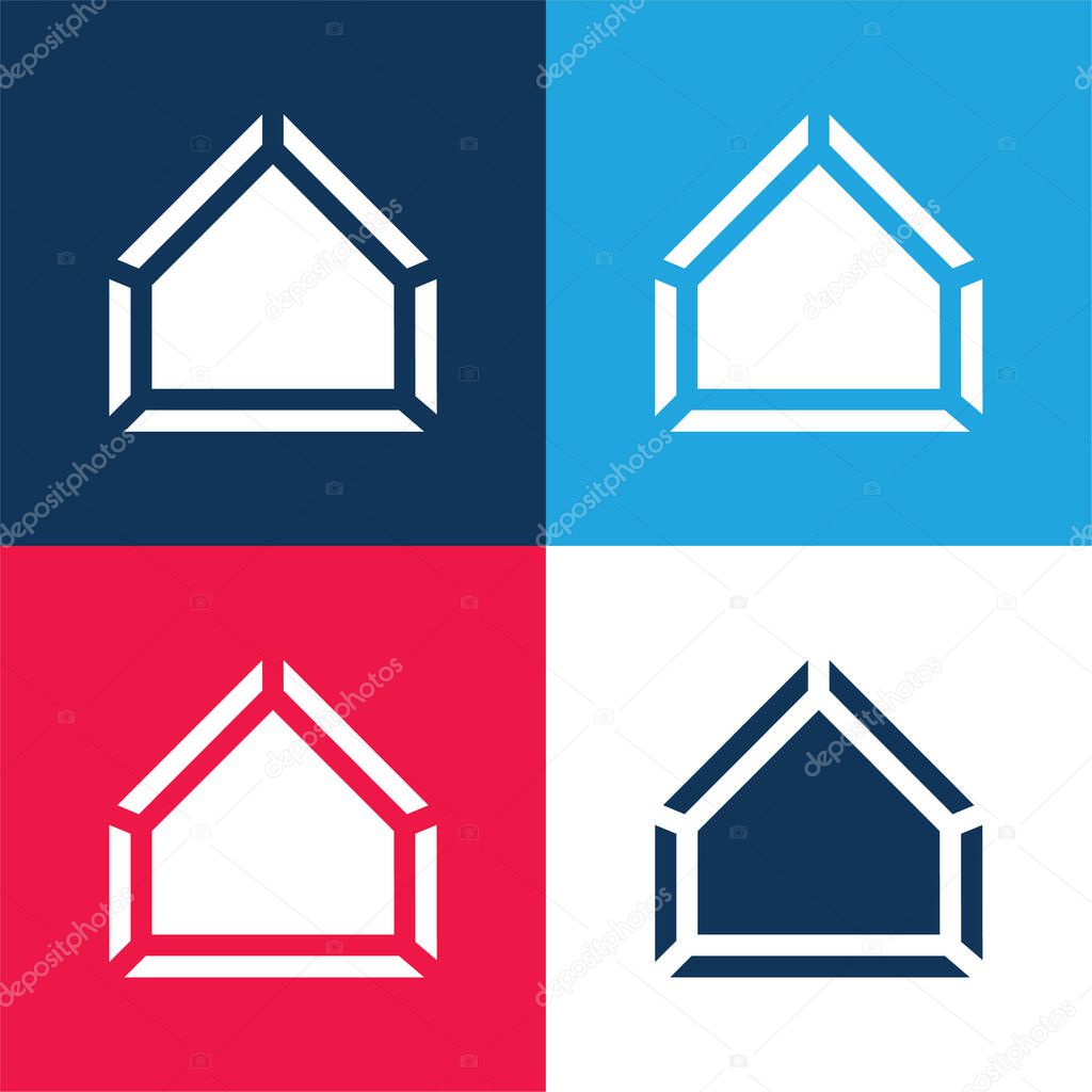 Base blue and red four color minimal icon set