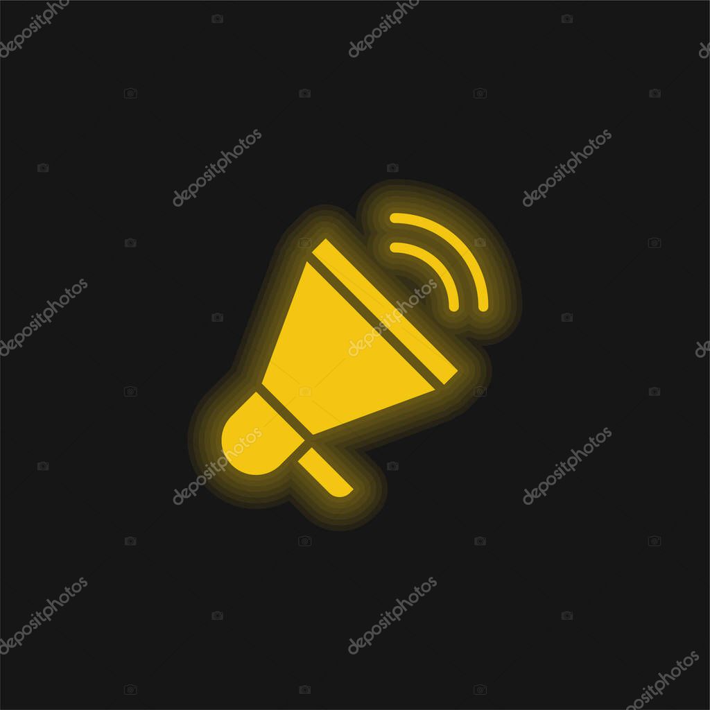 Advertising yellow glowing neon icon