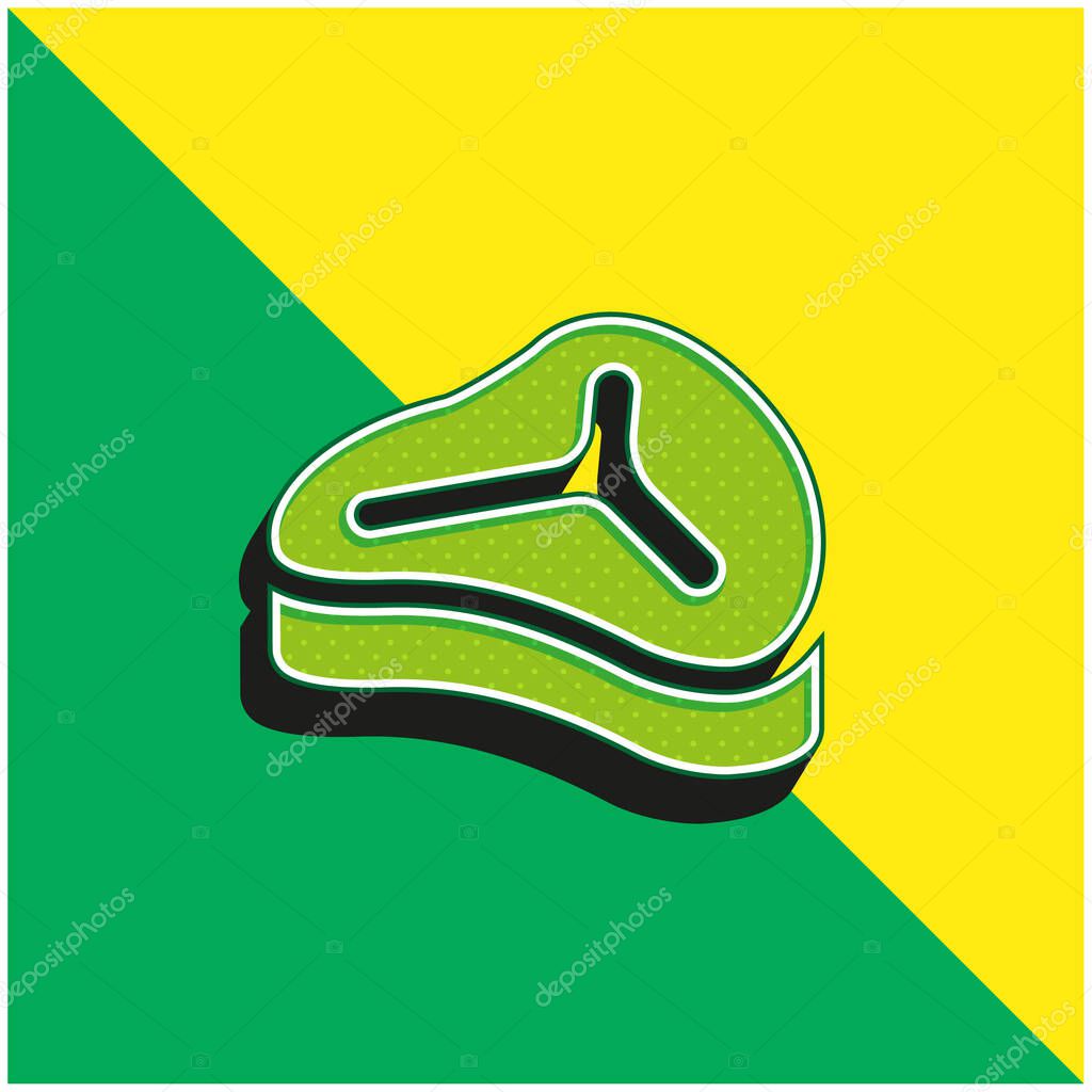 Big Steak Green and yellow modern 3d vector icon logo