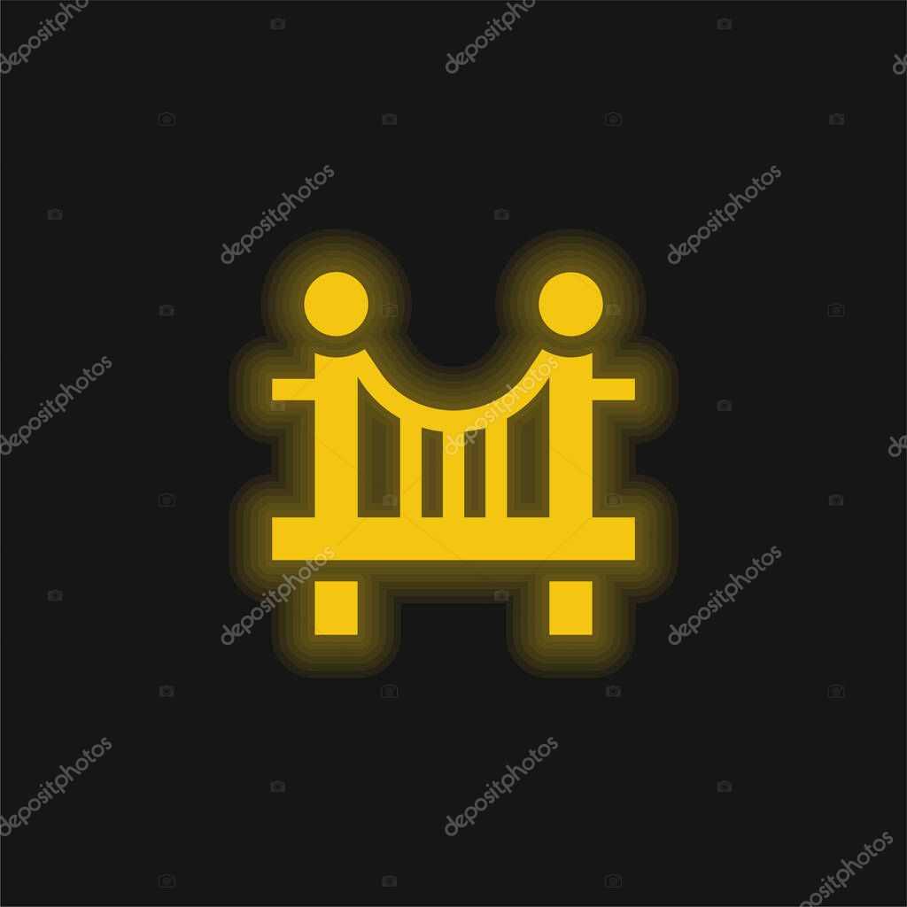 Bridge yellow glowing neon icon