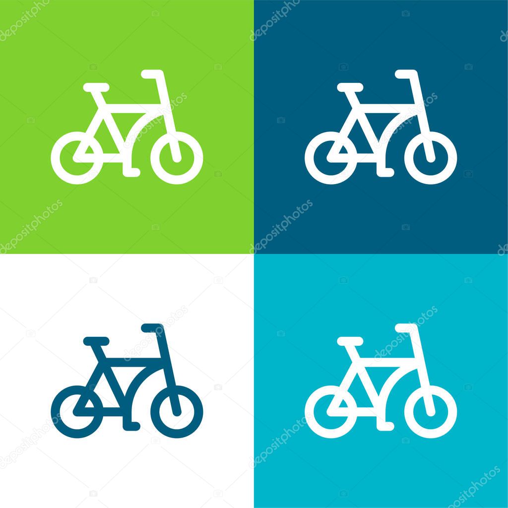 Bicycle Flat four color minimal icon set