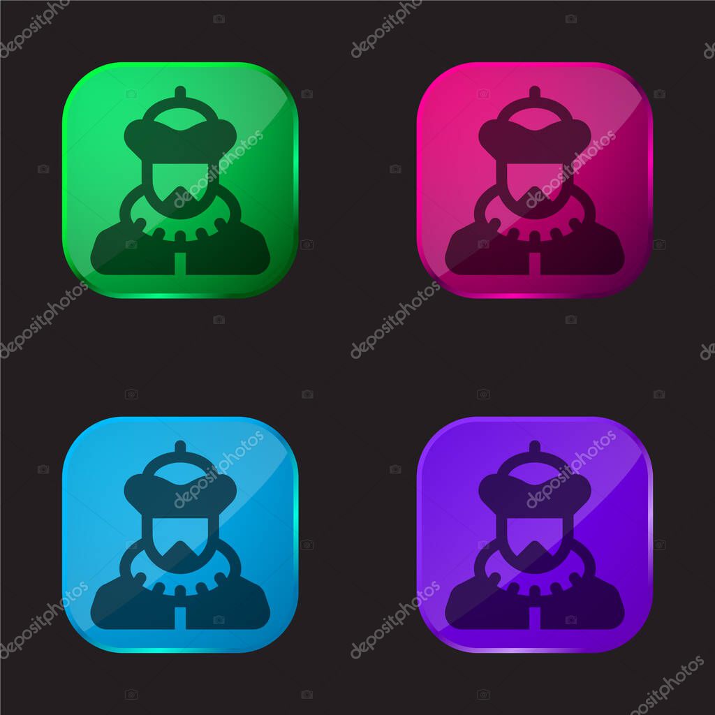 Baron four color glass button icon