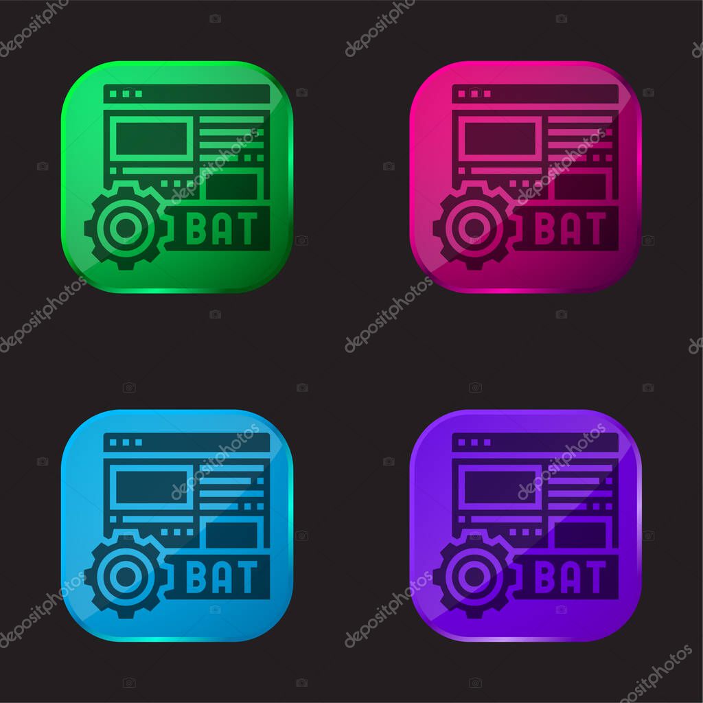 Batch four color glass button icon