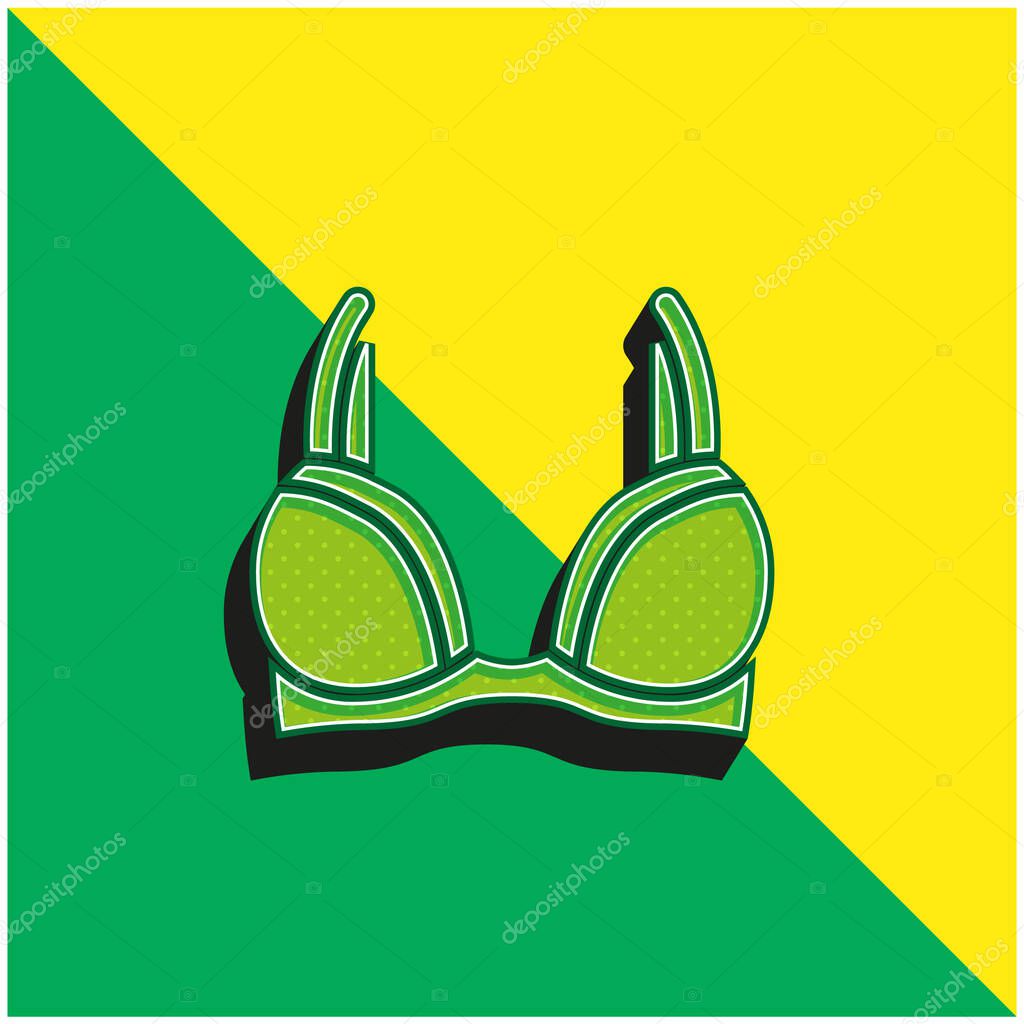 Brassiere Green and yellow modern 3d vector icon logo