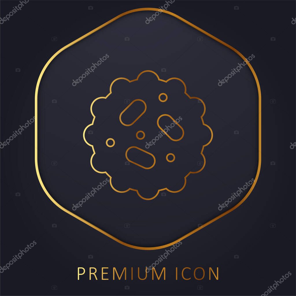 Bacteria golden line premium logo or icon