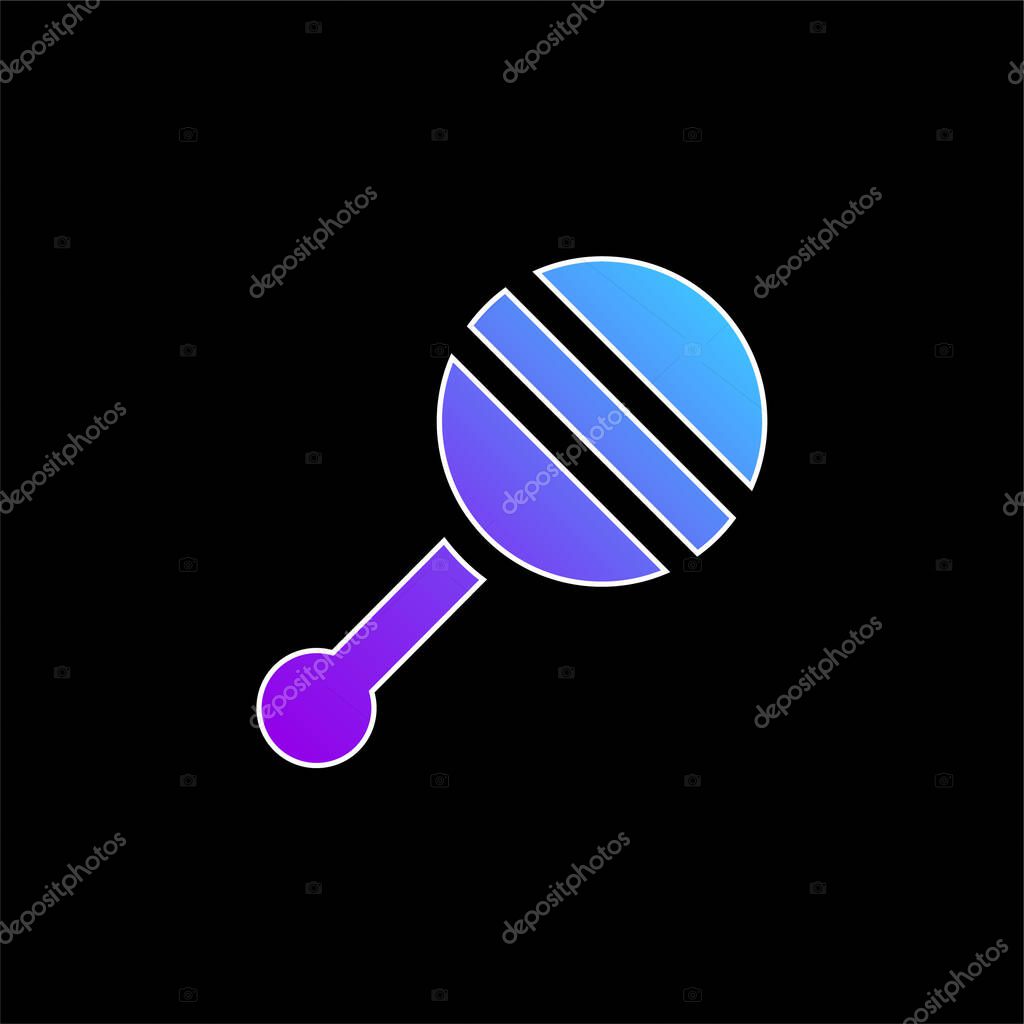 Baby Rattle blue gradient vector icon