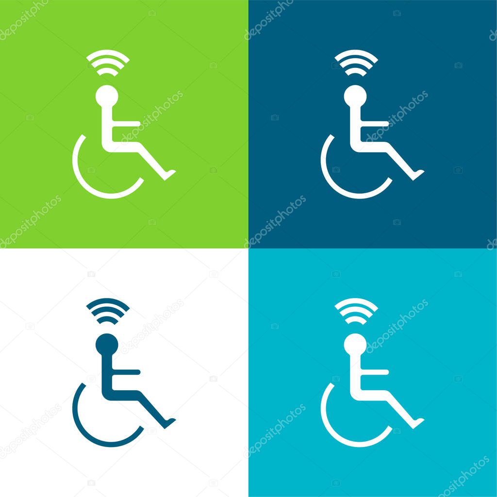 Accesibility Flat four color minimal icon set
