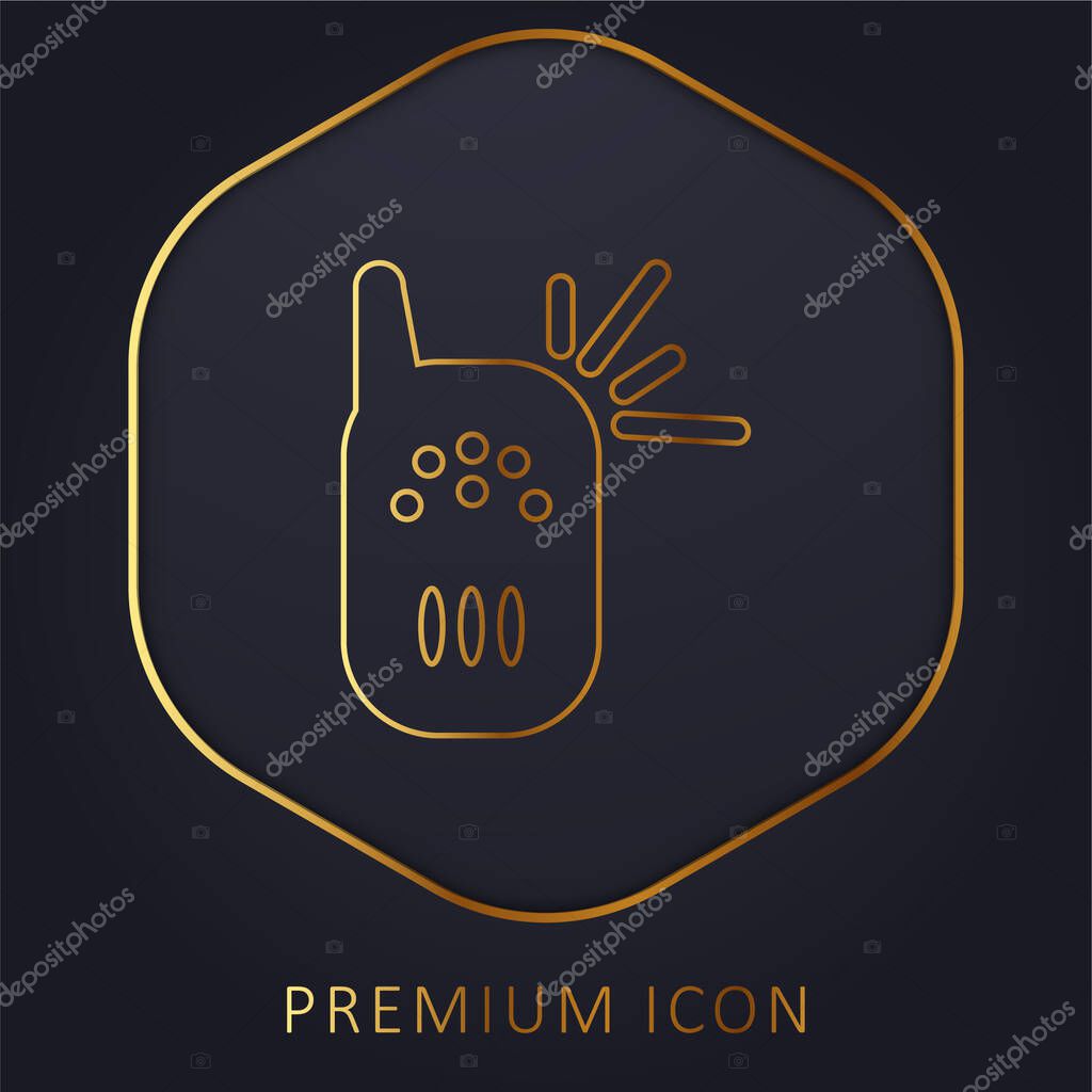 Baby Cry Detector Tool golden line premium logo or icon