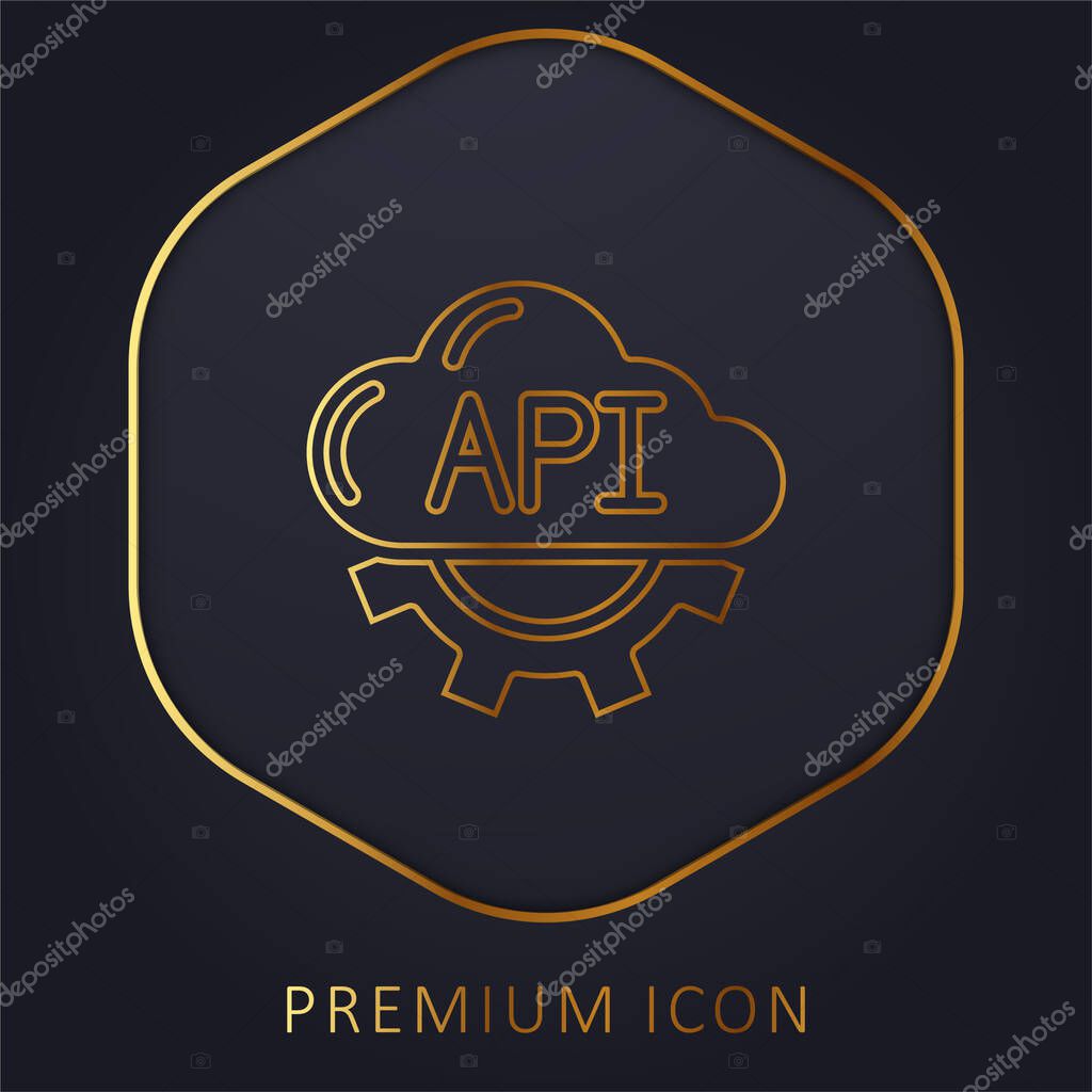 Api golden line premium logo or icon