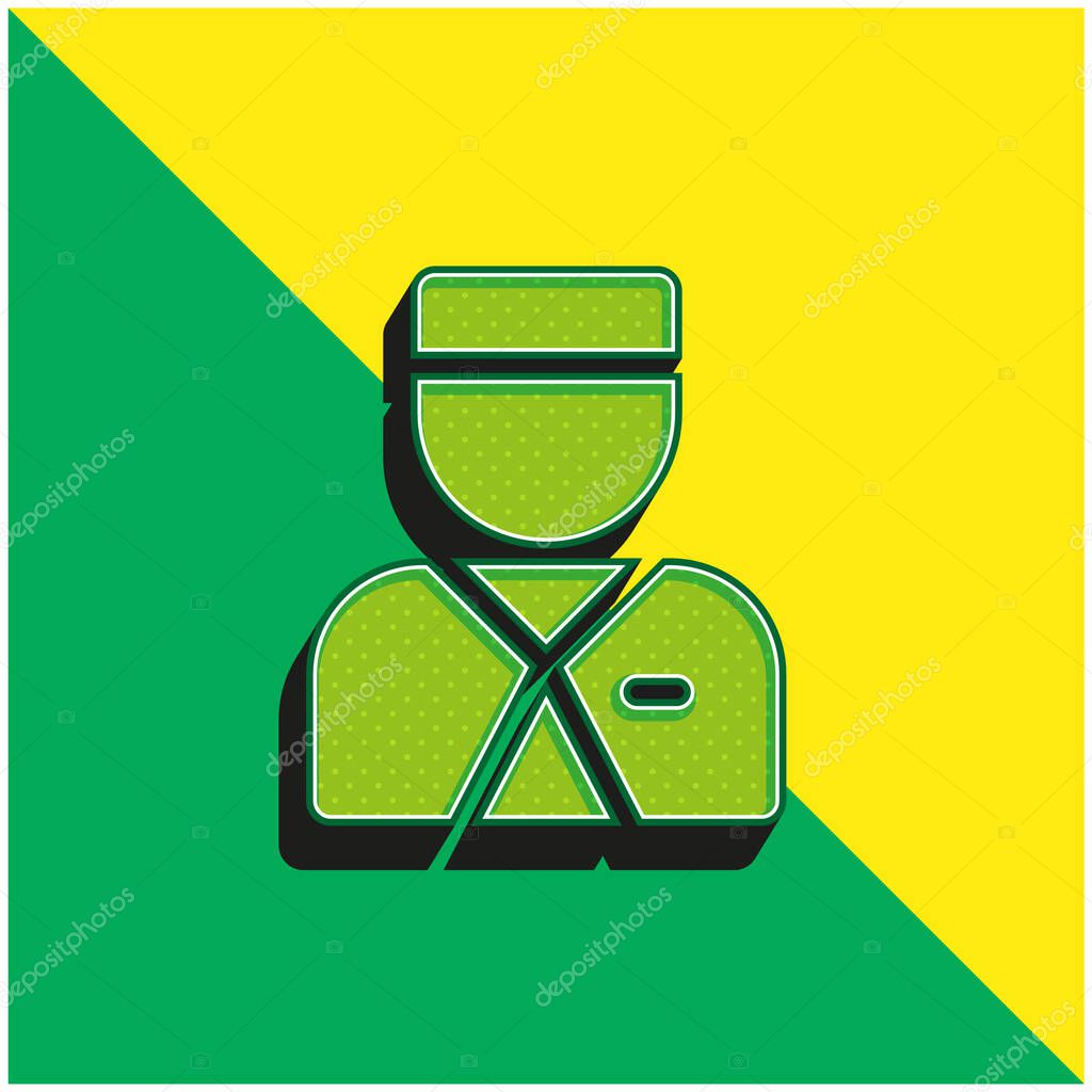 Bellboy Green and yellow modern 3d vector icon logo