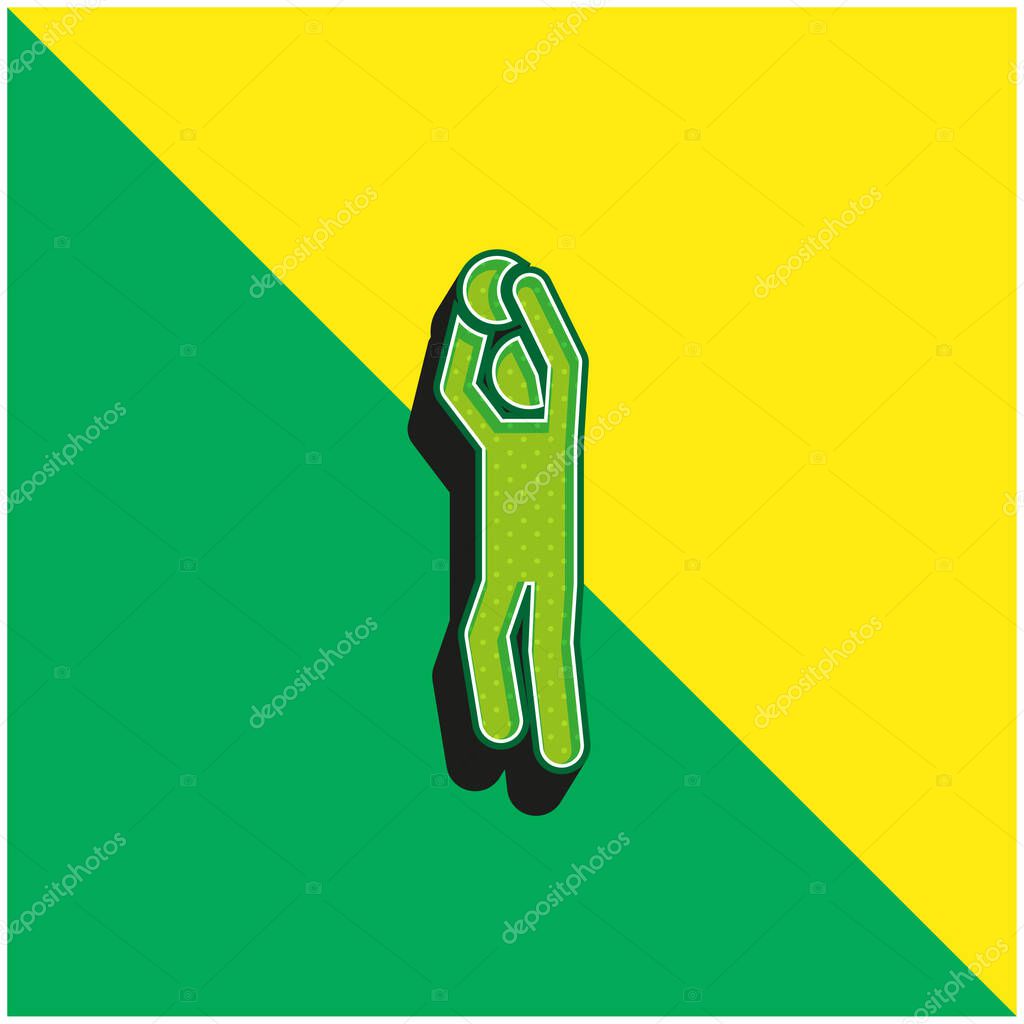 Basketball Player Green and yellow modern 3d vector icon logo