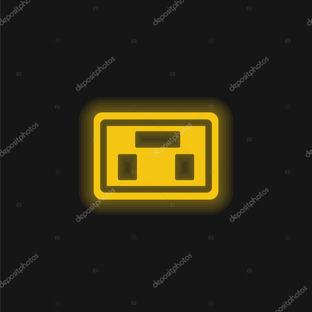 American Football Scores yellow glowing neon icon