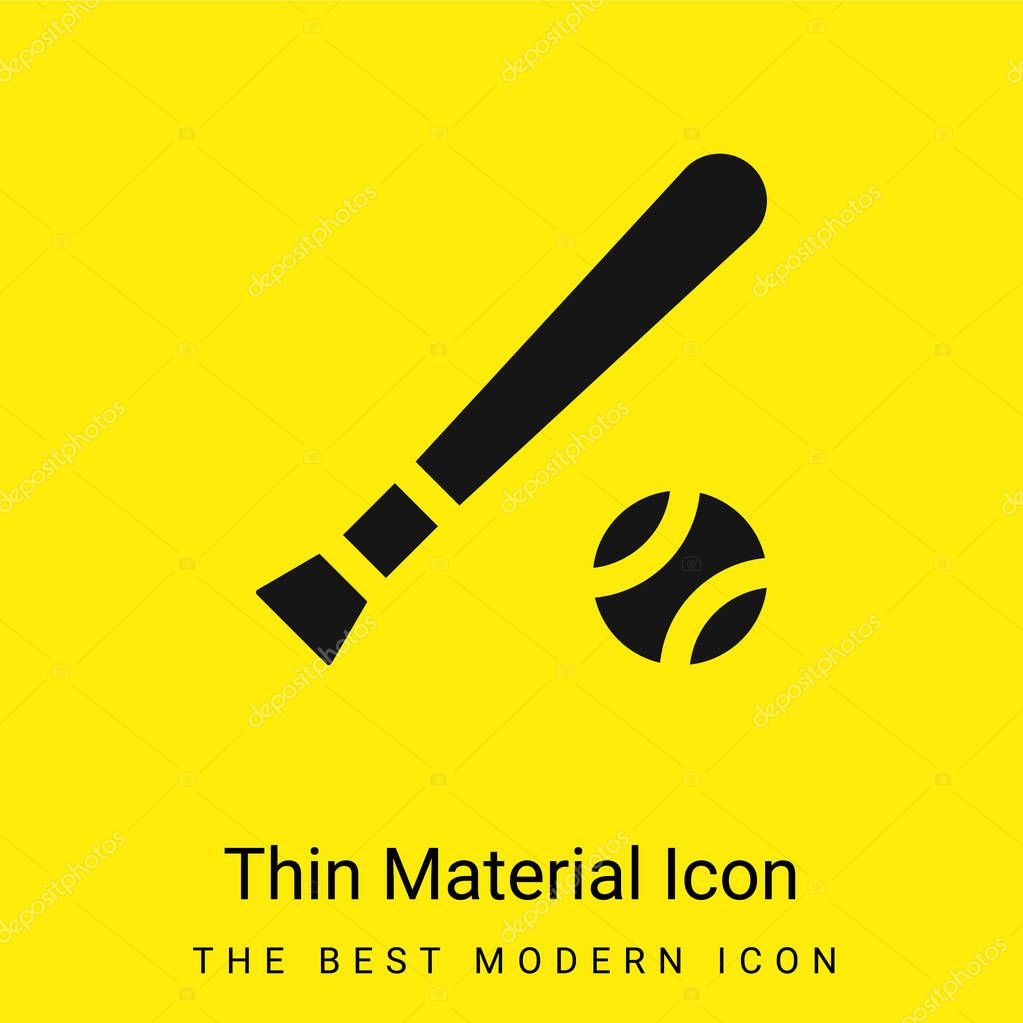 Baseball minimal bright yellow material icon
