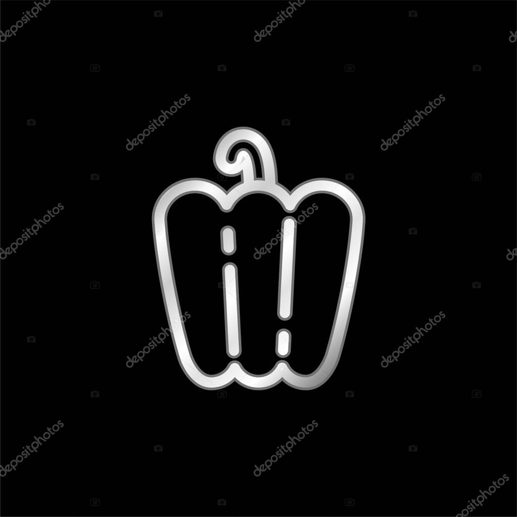 Bell Pepper silver plated metallic icon