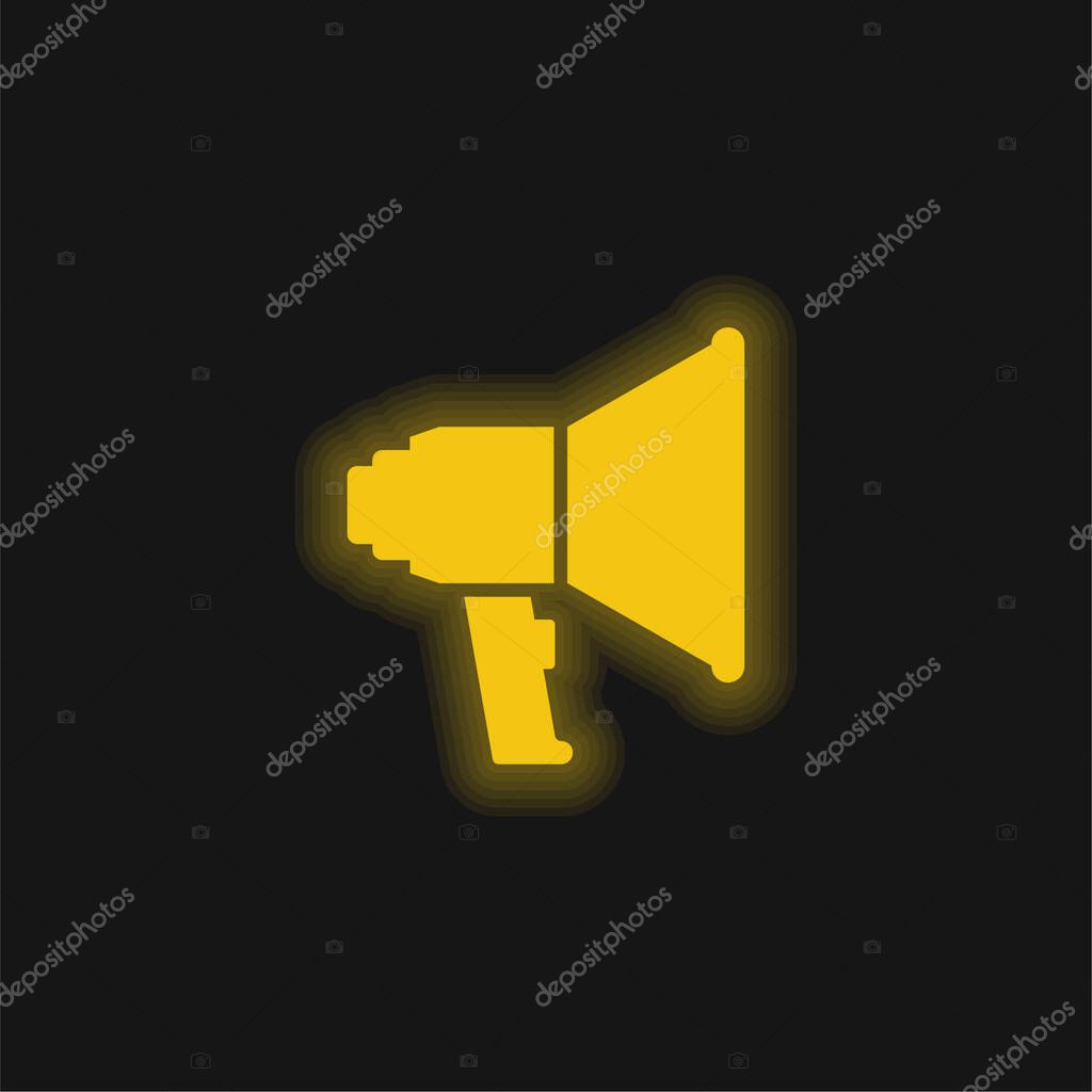 Advertising yellow glowing neon icon