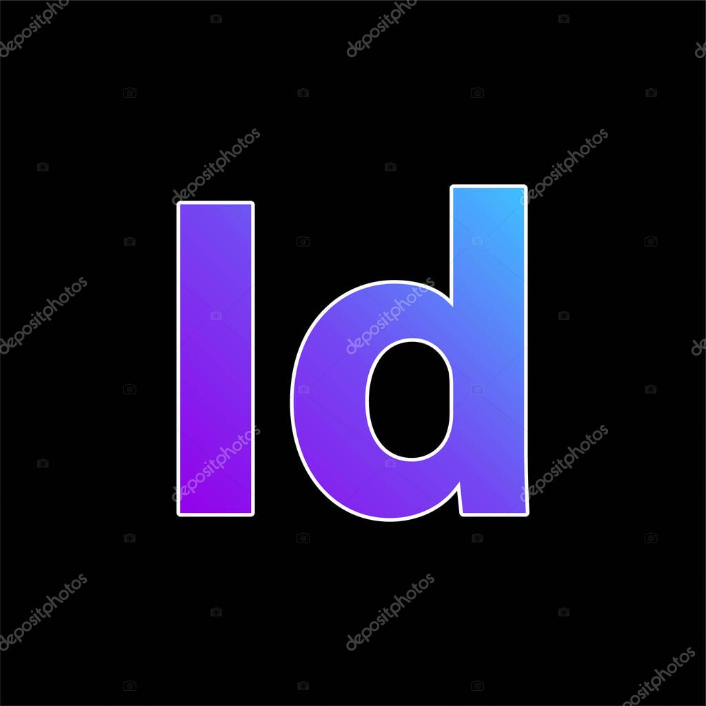 Adobe Indesign blue gradient vector icon