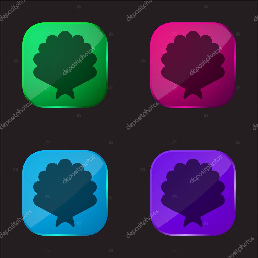 Big Shell four color glass button icon