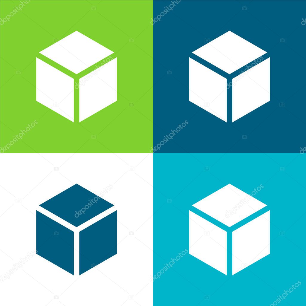 Block Flat four color minimal icon set