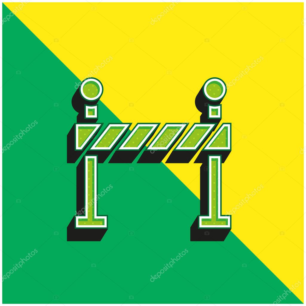 Barrier Green and yellow modern 3d vector icon logo