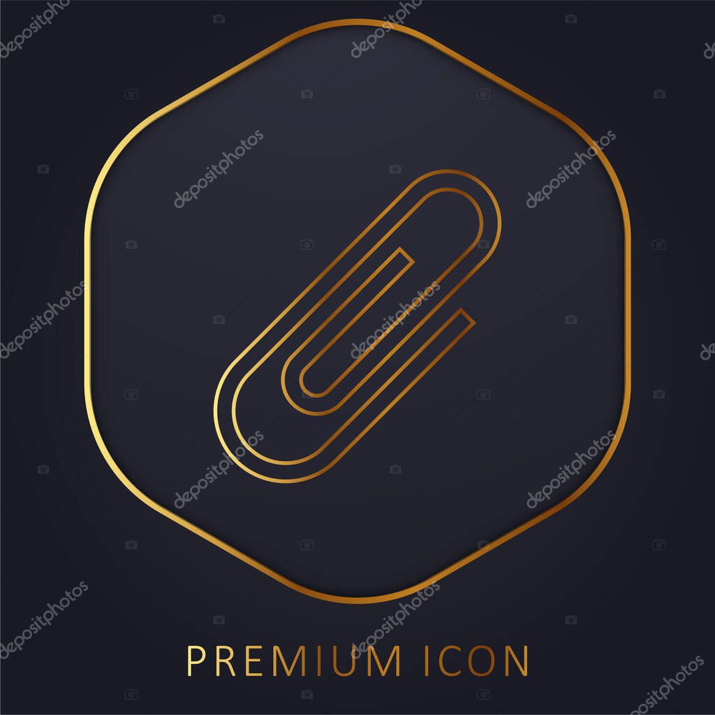 Attached golden line premium logo or icon