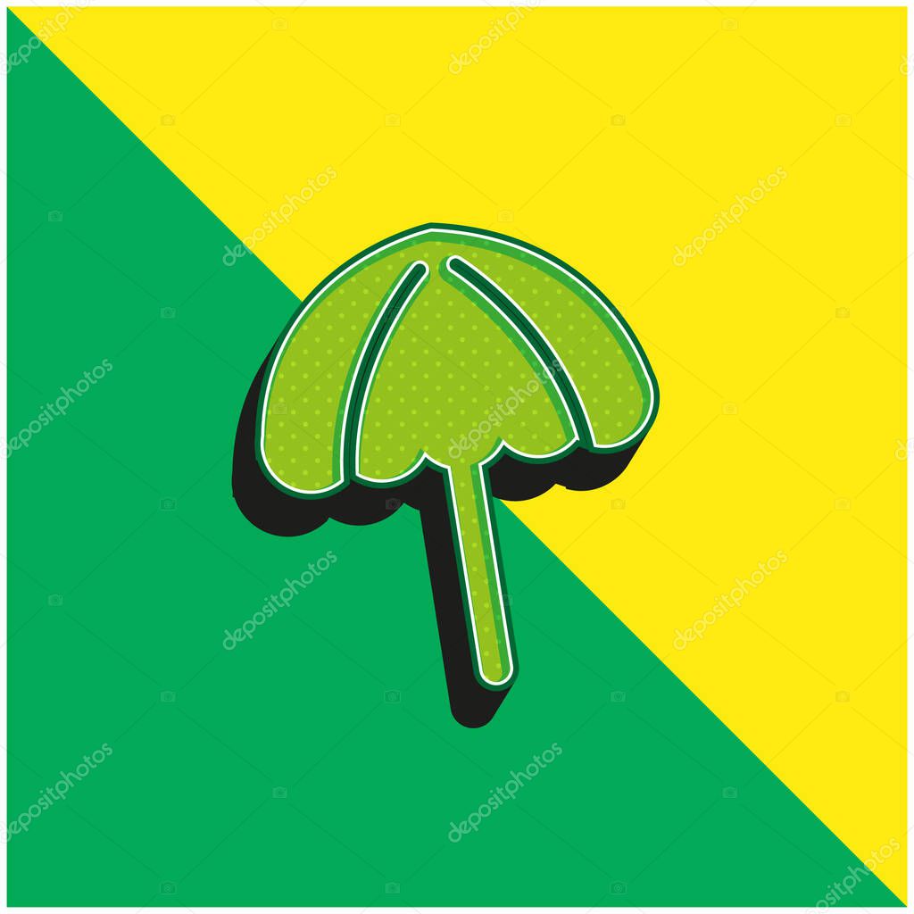 Black Beach Umbrella Green and yellow modern 3d vector icon logo