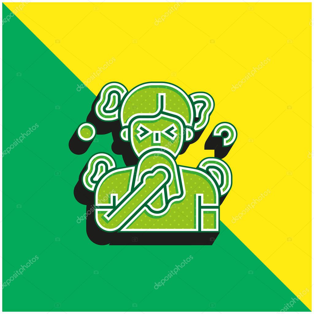 Antihistamines Green and yellow modern 3d vector icon logo