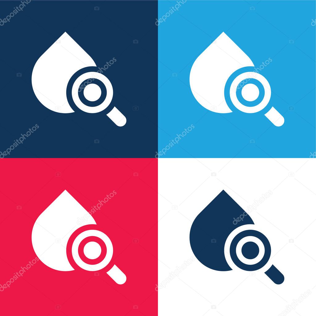 Blood blue and red four color minimal icon set