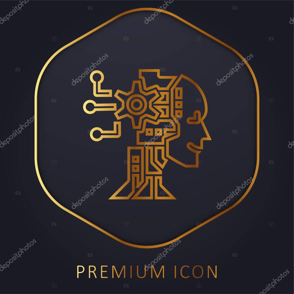 AI golden line premium logo or icon