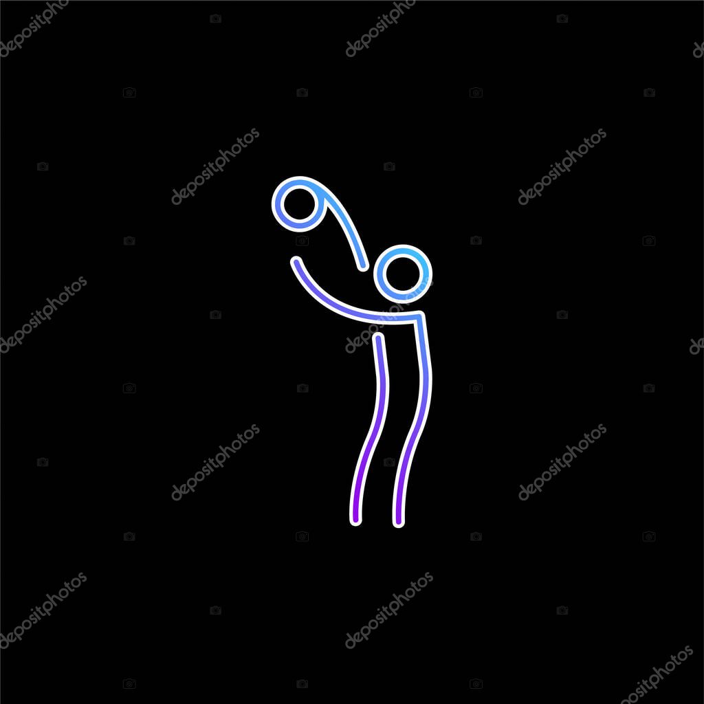 Ball On Stick Man Arms blue gradient vector icon