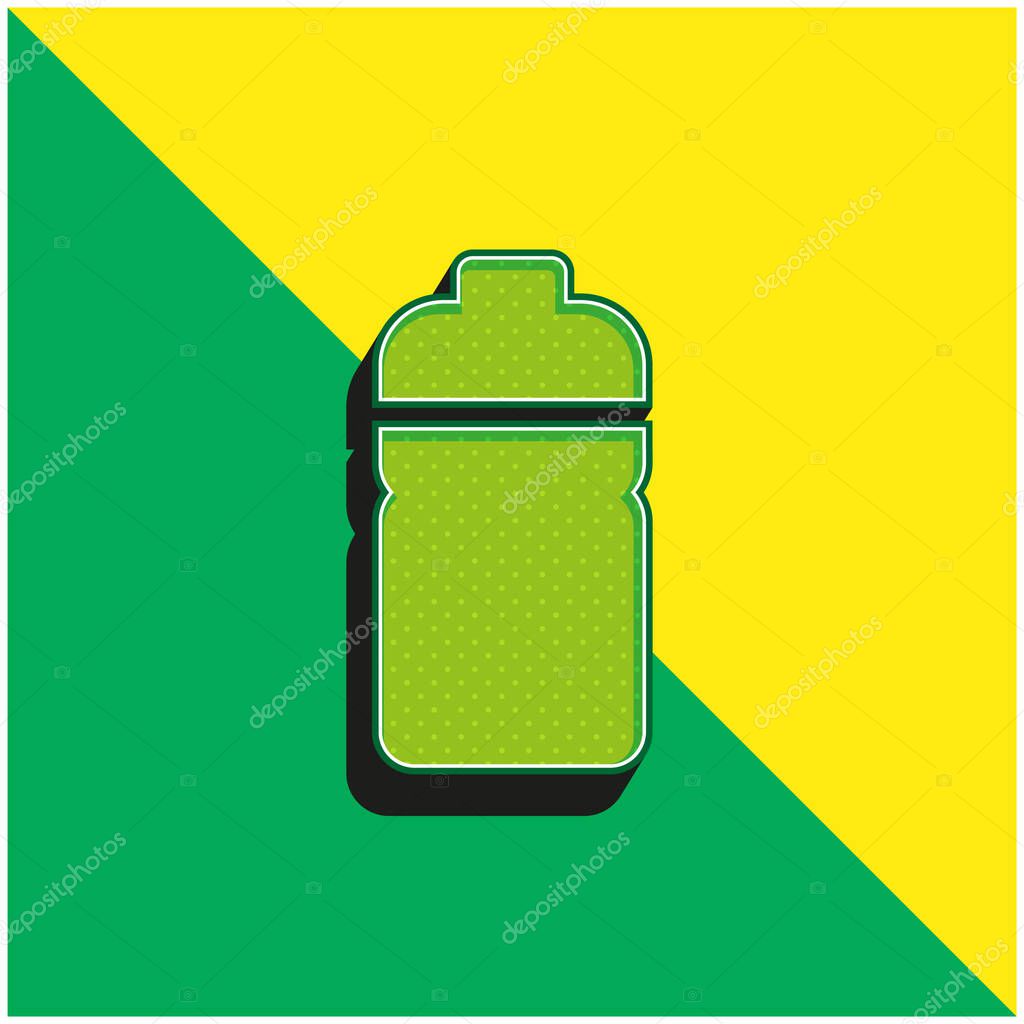 Bottle Green and yellow modern 3d vector icon logo