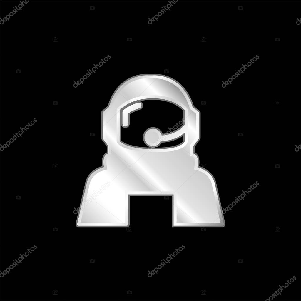 Astronaut Helmet Protection For Outer Space silver plated metallic icon