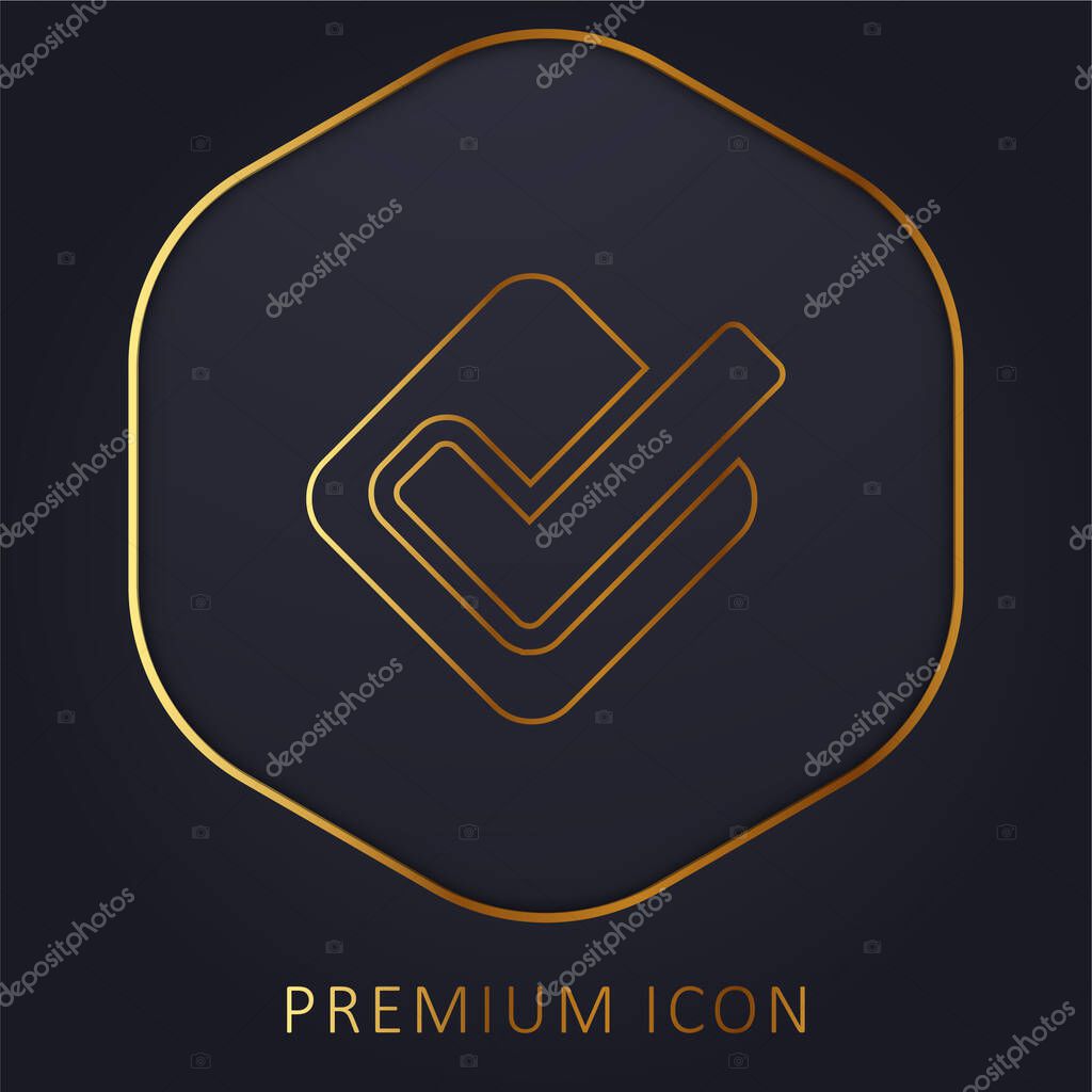 Accept golden line premium logo or icon
