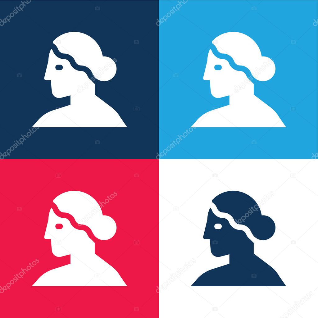 Aphrodite blue and red four color minimal icon set