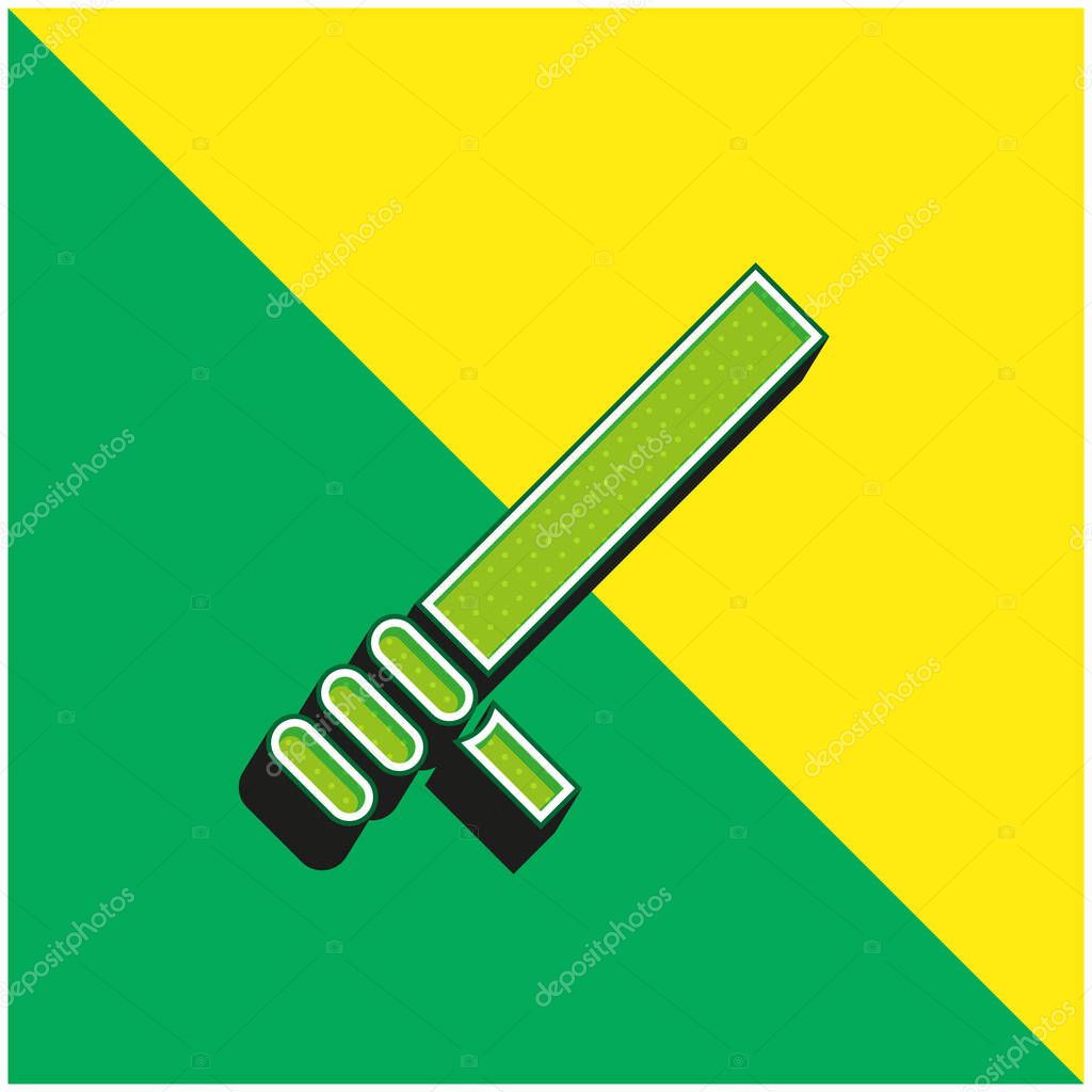 Baton Green and yellow modern 3d vector icon logo
