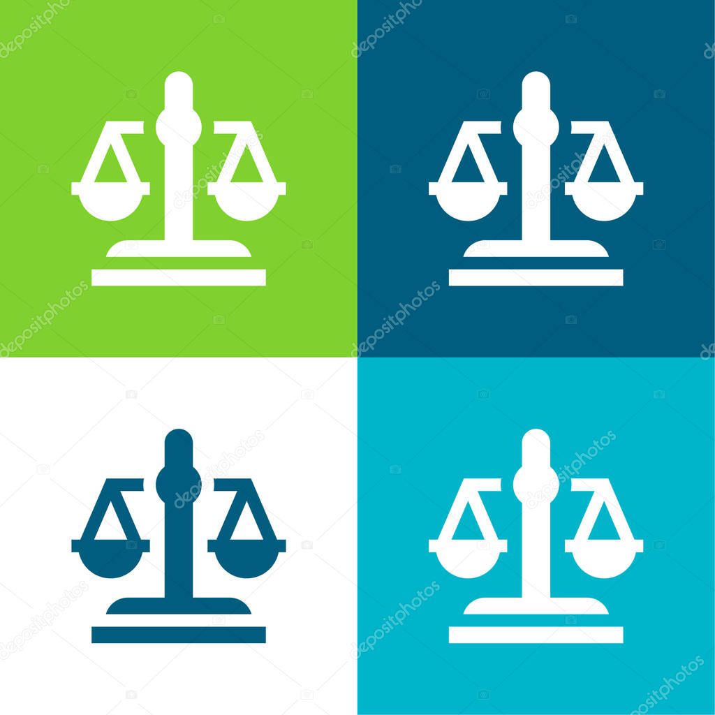 Balance Flat four color minimal icon set