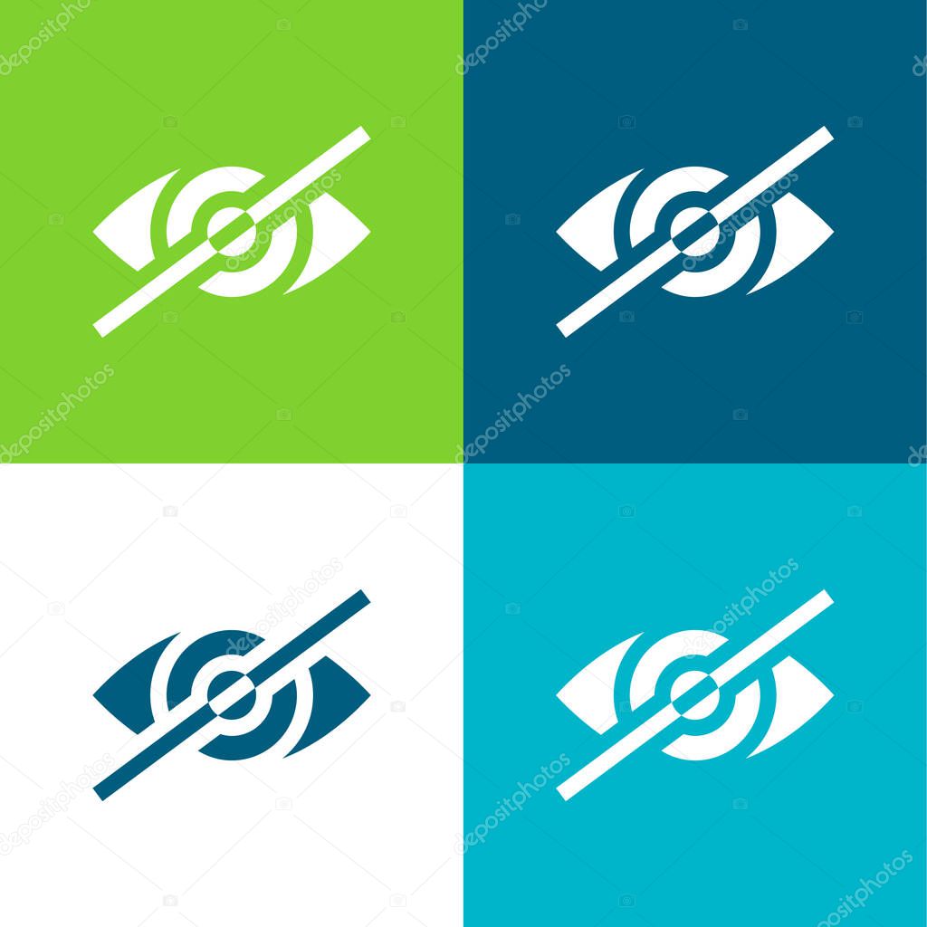 Blind Flat four color minimal icon set