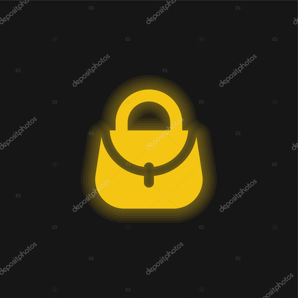 Bag yellow glowing neon icon