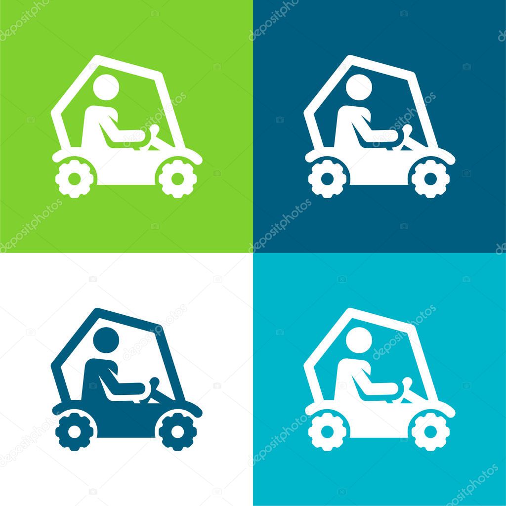 All Terrain Flat four color minimal icon set