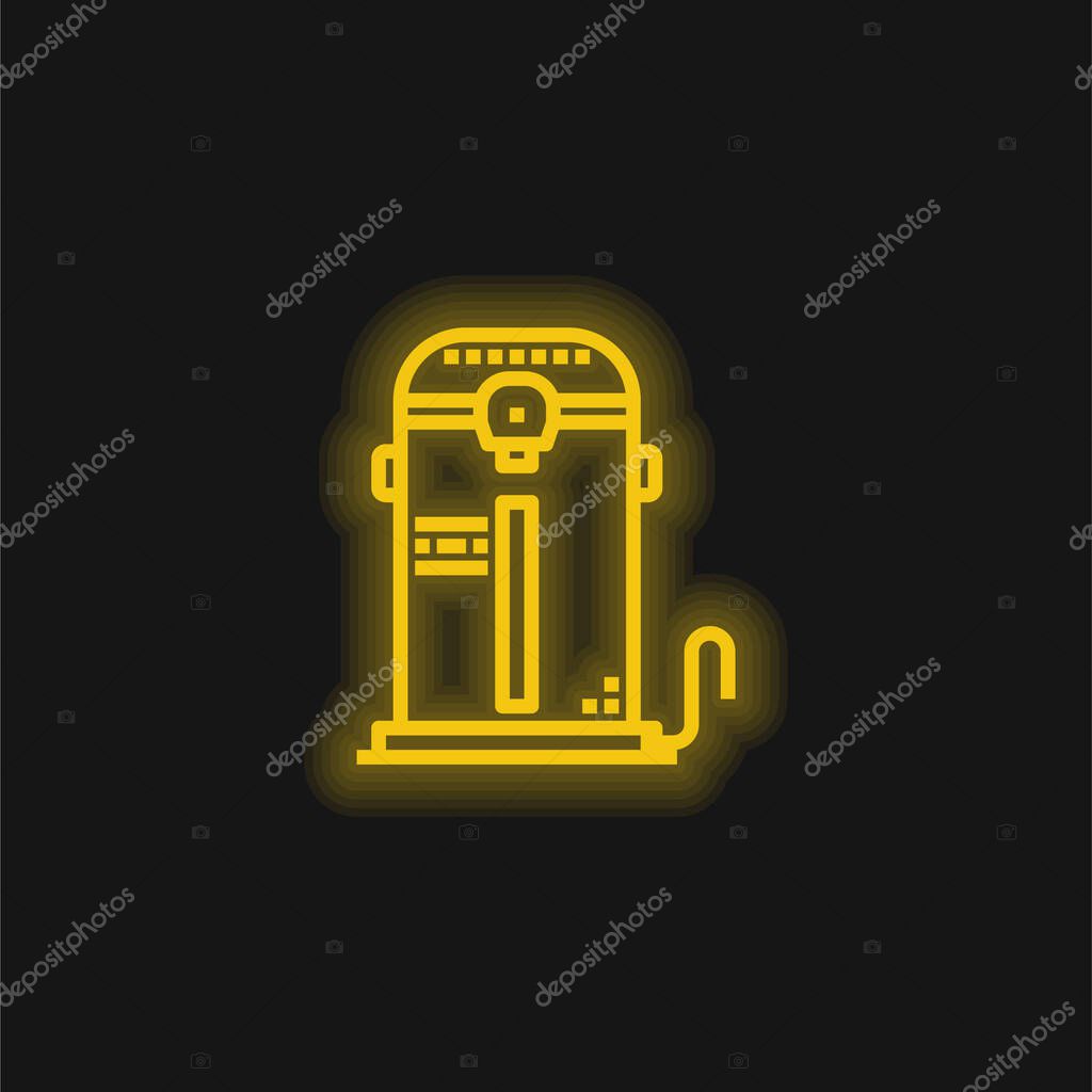 Boiler yellow glowing neon icon