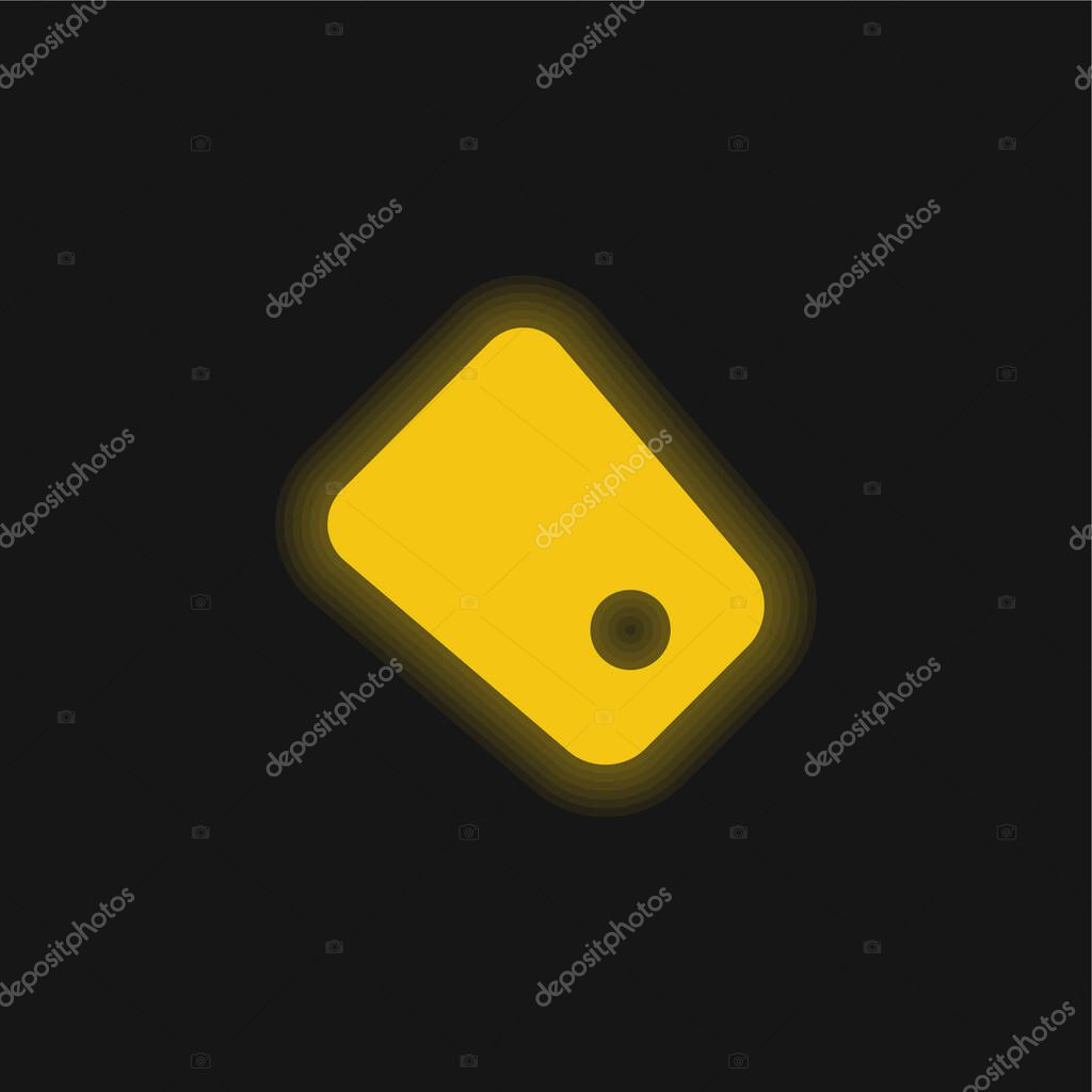 Black Tag yellow glowing neon icon