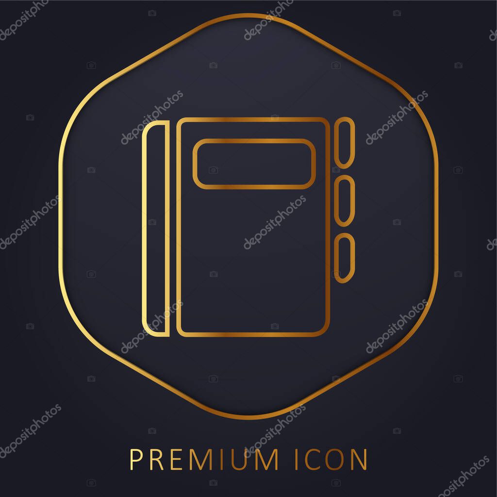 Agenda Book golden line premium logo or icon