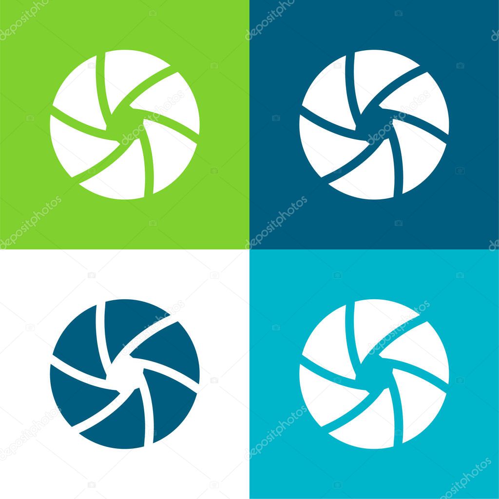 Aperture Flat four color minimal icon set