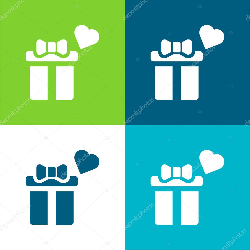 Box Flat four color minimal icon set