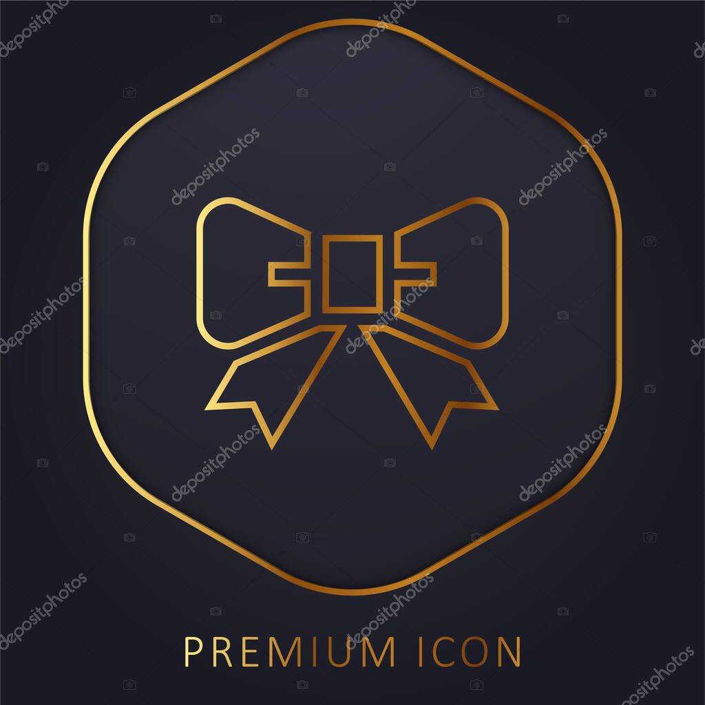 Bow Tie golden line premium logo or icon