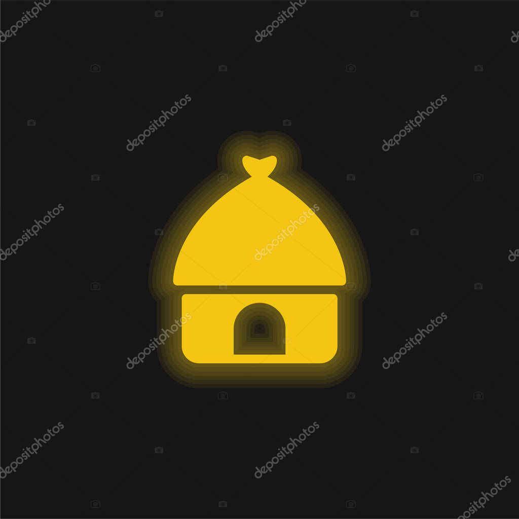 African yellow glowing neon icon