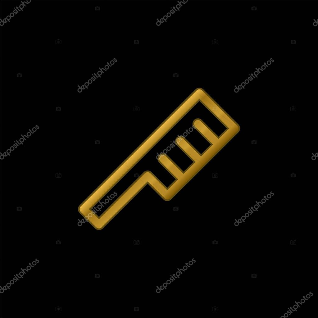 Angular Comb gold plated metalic icon or logo vector