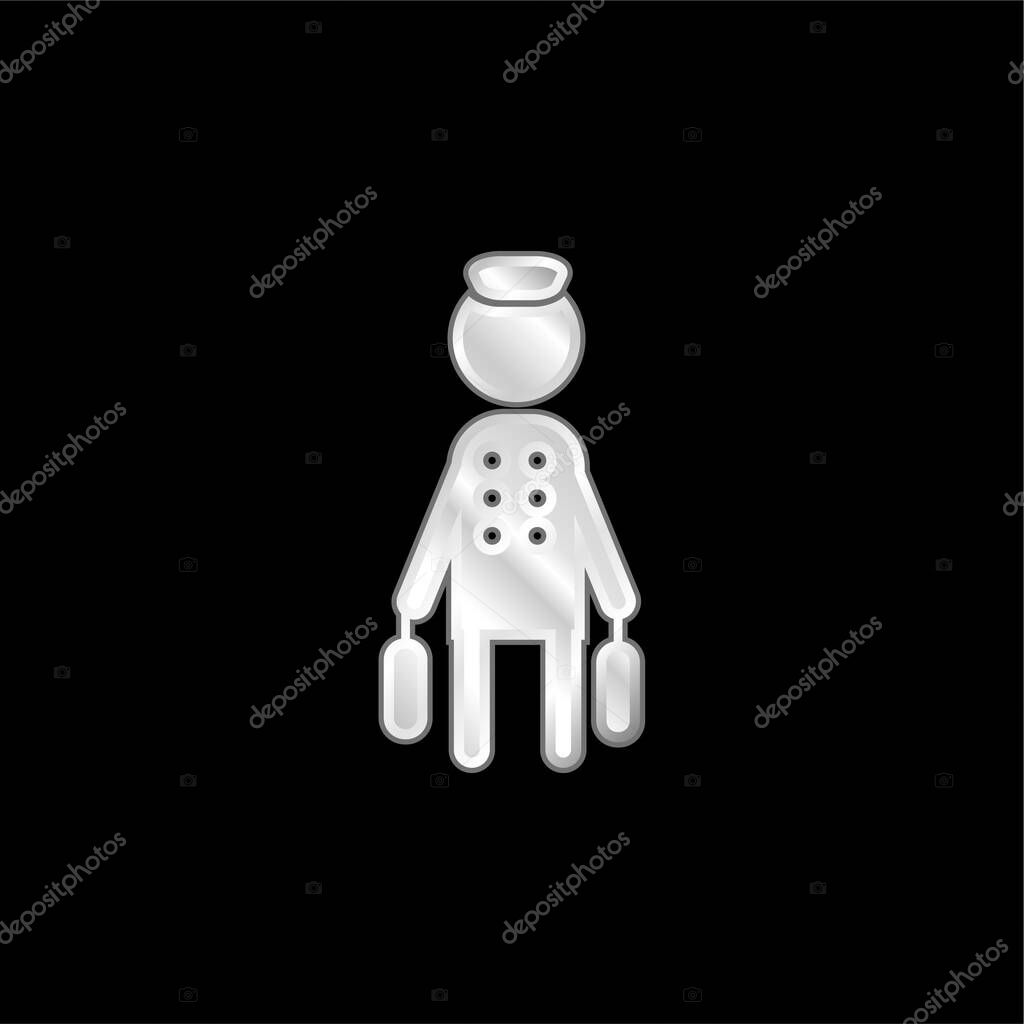 Bell Boy With Baggage silver plated metallic icon