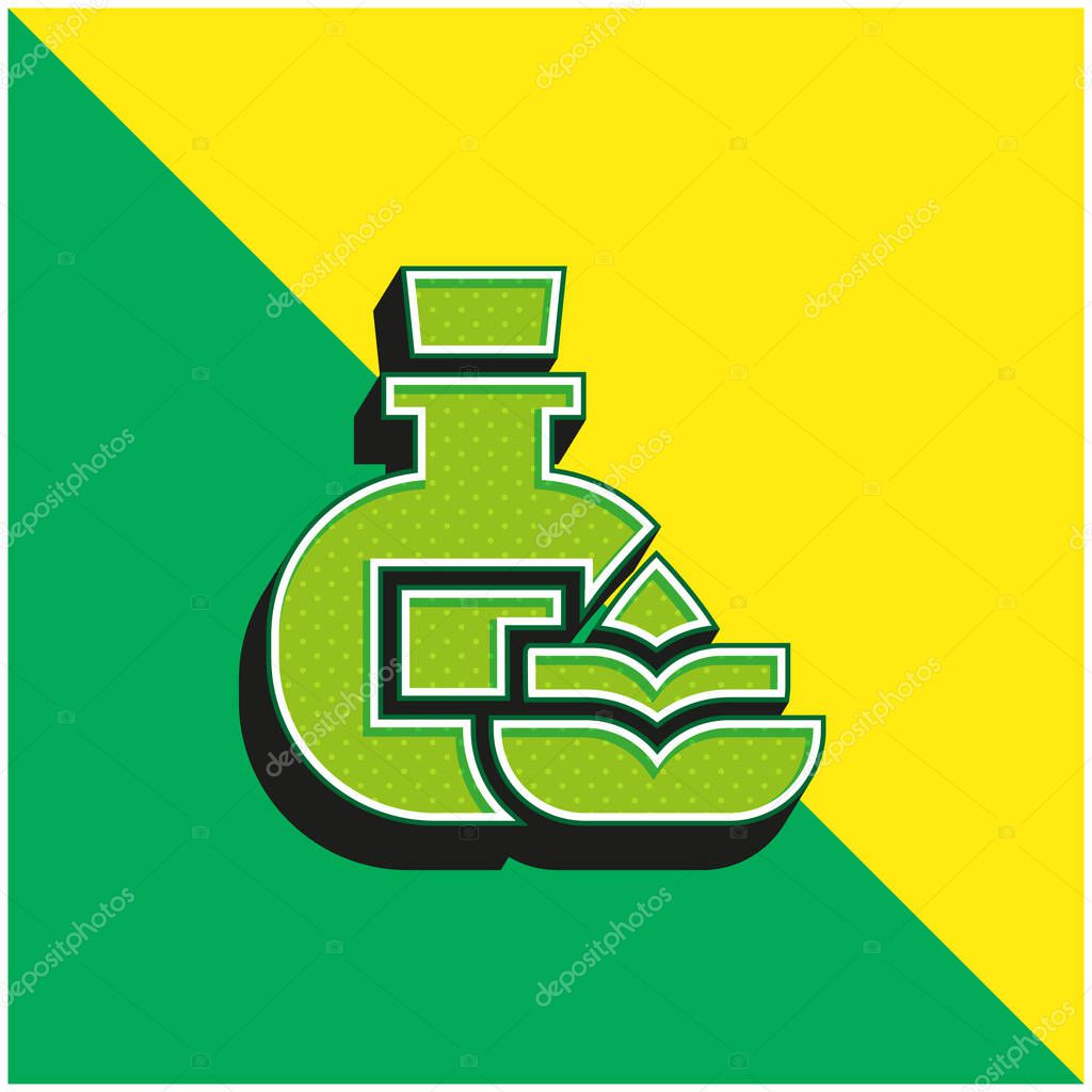 Aromatherapy Green and yellow modern 3d vector icon logo