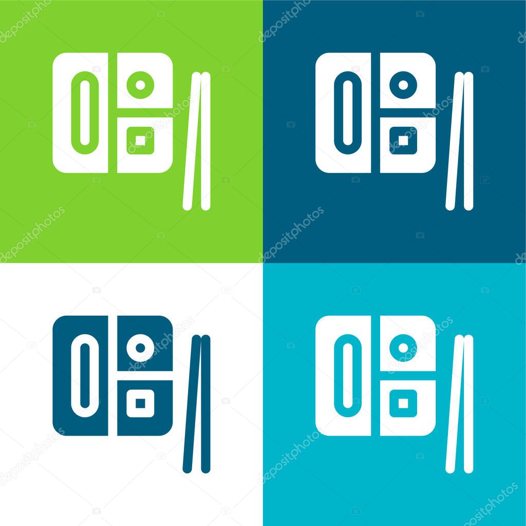 Bento Flat four color minimal icon set